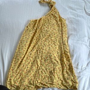 AE Yellow One Shoulder Floral Dress